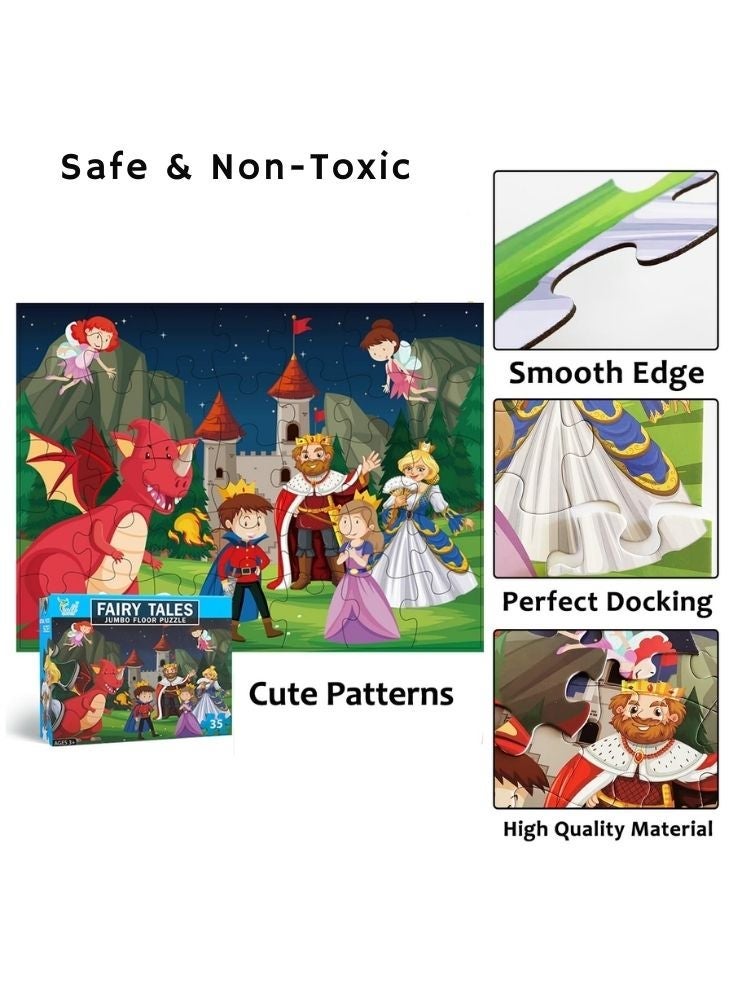 Premium Fairy Tales Jumbo Floor Puzzle for Kids – Castle, Dragon, King and Princess Story Puzzle Set - Image 3